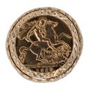 9ct Yellow Gold 1910 Edward VII UK Half Sovereign Ring