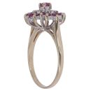 9ct Yellow Gold 0.05ct Diamond and Ruby Cluster Ring
