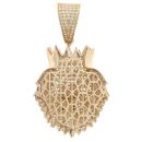 9ct Yellow Gold Cubic Zirconia Lion With Crown Pendant