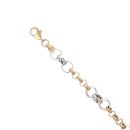 9ct Yellow And White Gold Belcher 7" Bracelet