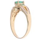 18ct Yellow Gold 0.33ct Diamond And Emerald Cluster Ring