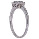18ct White Gold 0.11ct Single Cut Diamond and Sapphire Cluster Ring
