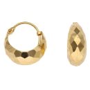 22ct Yellow Gold Faceted Hoop Earrings