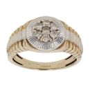9ct Yellow and White Gold 0.50ct Diamond Cluster Signet Ring