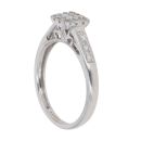 9ct White Gold 0.33ct Princess And Brilliant Cut Diamond Cluster Ring