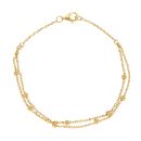 22ct Yellow Gold Duo Strand Bead Bracelet 7"
