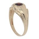 9ct Yellow Gold Garnet Patterned Signet Ring