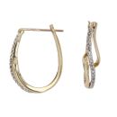 9ct Yellow Gold 0.12ct Diamond Fancy Hoop Earrings
