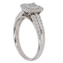 18ct White Gold 0.50ct Princess and Brilliant Cut Diamond Cluster Ring