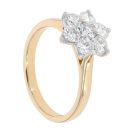 18ct Yellow Gold Certificated Diamond Cluster Ring