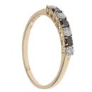 9ct Yellow Gold 0.50ct Brilliant Cut Black And Colourless Diamond Half Eternity Ring