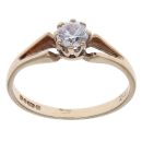 9ct Yellow Gold Cubic Zirconia Solitaire Ring