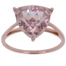 9ct Rose Gold Morganite Triangle Fancy Ring
