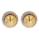 22ct Yellow And White Gold Cord Ball Stud Earrings