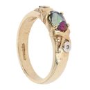 9ct Yellow Gold Created Mystic Quartz And Diamond Ring