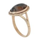 9ct Yellow Gold Moss Agate Single Stone Ring