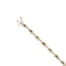 14ct Yellow Gold 0.07ct Diamond And Sapphire Bracelet 7"