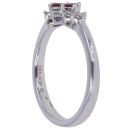 18ct White Gold 0.21ct Brilliant Cut Diamond and Ruby Cluster Ring
