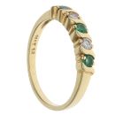 18ct Yellow Gold 0.12ct Diamond And Emerald Ring