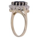 9ct Yellow Gold 0.08ct Diamond and Sapphire Cluster Ring
