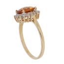 9ct Yellow Gold 0.20ct Brilliant Cut Diamond and Citrine Cluster Ring