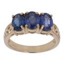 18ct Yellow Gold Three Stone Sapphire Ring