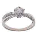 9ct White Gold 0.25ct Brilliant Cut Diamond Cluster Ring