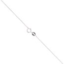 9ct White Gold 0.02ct Diamond and Blue Topaz Pendant and Chain 18"