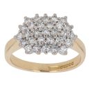 18ct Yellow Gold 0.60ct Brilliant Cut Diamond Cluster Ring