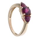 9ct Yellow Gold Garnet Three Stone Ring