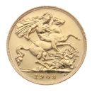 1908 Edward VII Large Head UK Half Sovereign Coin