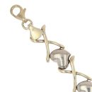 9ct Yellow and White Gold Heart Patterned Bracelet 7.5"
