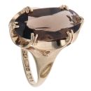 9ct Yellow Gold Smoky Quartz Single Stone Ring
