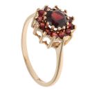 9ct Yellow Gold Garnet Cluster Ring