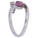 18ct White Gold 0.15ct Brilliant Cut Diamond And Purple Coated Metal Fancy Ring