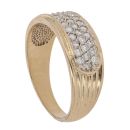 9ct Yellow Gold Cubic Zirconia Three Row Ring