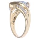 9ct Yellow Gold 0.07ct Diamond And Topaz Ring