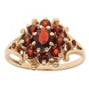 9ct Yellow Gold Garnet Cluster Ring