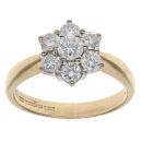 18ct Yellow Gold 0.75ct Brilliant Cut Diamond Cluster Ring