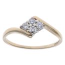 9ct Yellow Gold 0.20ct Brilliant Cut Diamond Cluster Ring