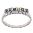 9ct White Gold 0.25ct Brilliant Cut Multi Colour Diamond Half Eternity Ring