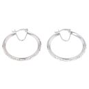 Silver Cubic Zirconia Channel Set 31mm Hoop Earrings by Icesia
