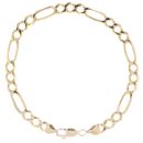 9ct Yellow Gold Figaro Bracelet 9"