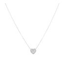 Silver Cubic Zirconia Heart Cluster Pendant and Chain 16" by Icesia