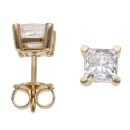 9ct Yellow Gold 2.00ct Princess Cut Lab Grown Diamond Solitaire Earrings