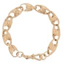 9ct Yellow Gold Patterned Tulip Bracelet 9"