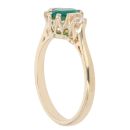 9ct Yellow Gold Green Gemstone And Cubic Zirconia Ring
