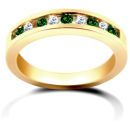 9ct Yellow Gold 0.50ct Diamond & Emerald Channel Set Half Eternity Ring