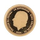 2024 Charles III D Day 80th Anniversary Tristan Da Cunha 1/8 Sovereign Coin Boxed