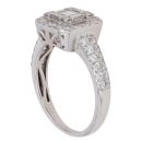 18ct White Gold 0.85ct Princess, Brilliant And Baguette Cut Diamond Cluster Ring